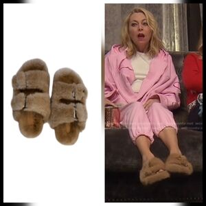 Jennifer Miller Jewlery Brown Mink Slide On Slippers